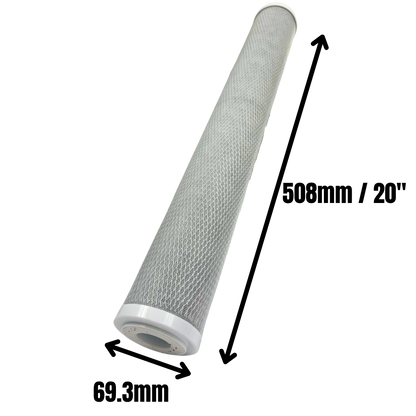 20" Carbon Block Water Filter Cartridge - CTO 5 Micron