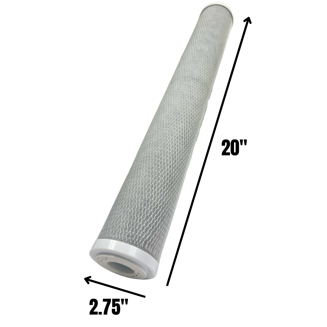 20" × 2.75" Activated Carbon Filter Cartridge - CTO 5 Micron