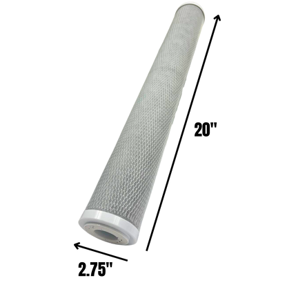 20" × 2.75" Activated Carbon Filter Cartridge - CTO 5 Micron
