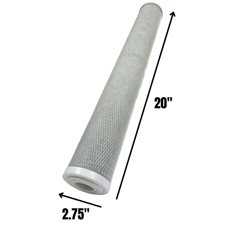 20" × 2.75" Activated Carbon Filter Cartridge - CTO 5 Micron