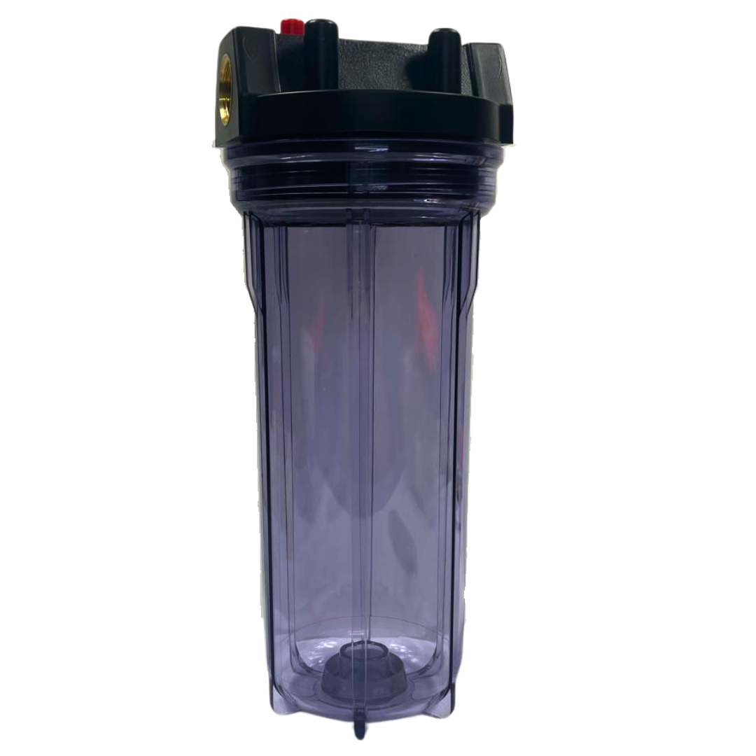 10" Water Filter Housing With Brass Ports & Mounting Kit – Clear Or Blue Housing Options Available