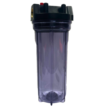 10" Water Filter Housing With Brass Ports & Mounting Kit – Clear Or Blue Housing Options Available