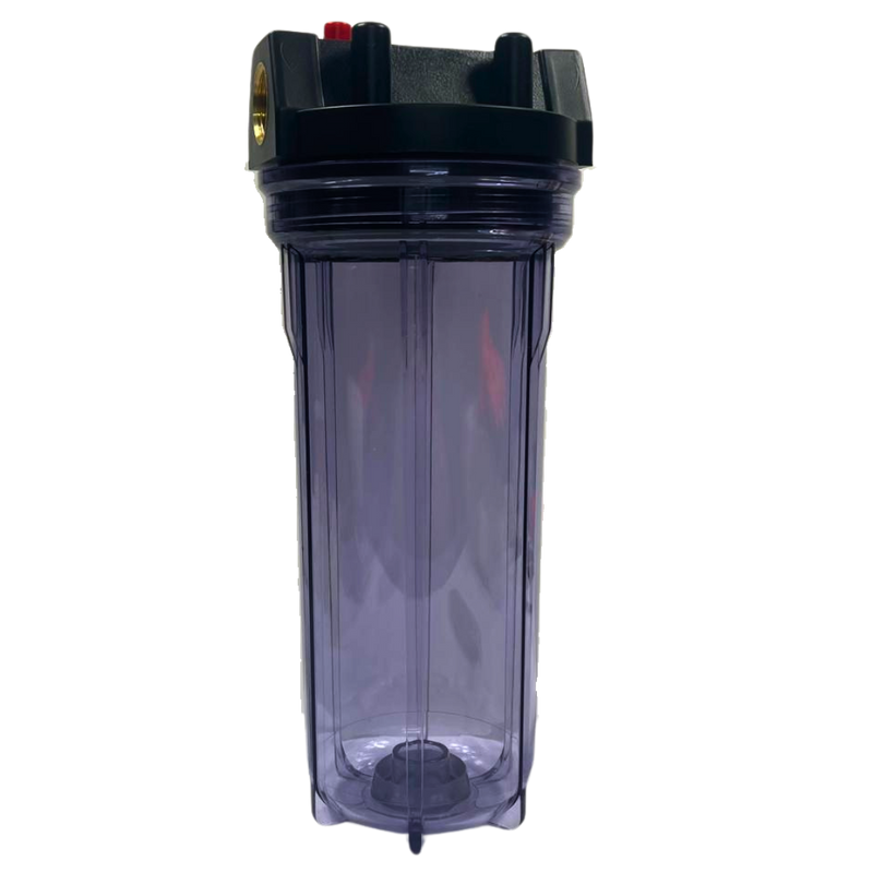 10" Water Filter Housing With Brass Ports & Mounting Kit – Clear Or Blue Housing Options Available